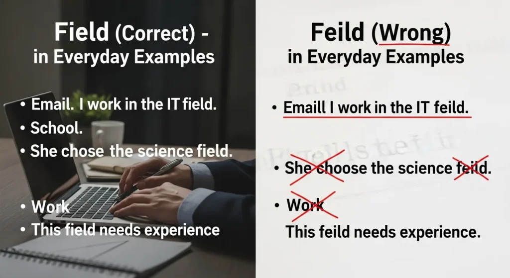 Field or Feild in Everyday Examples