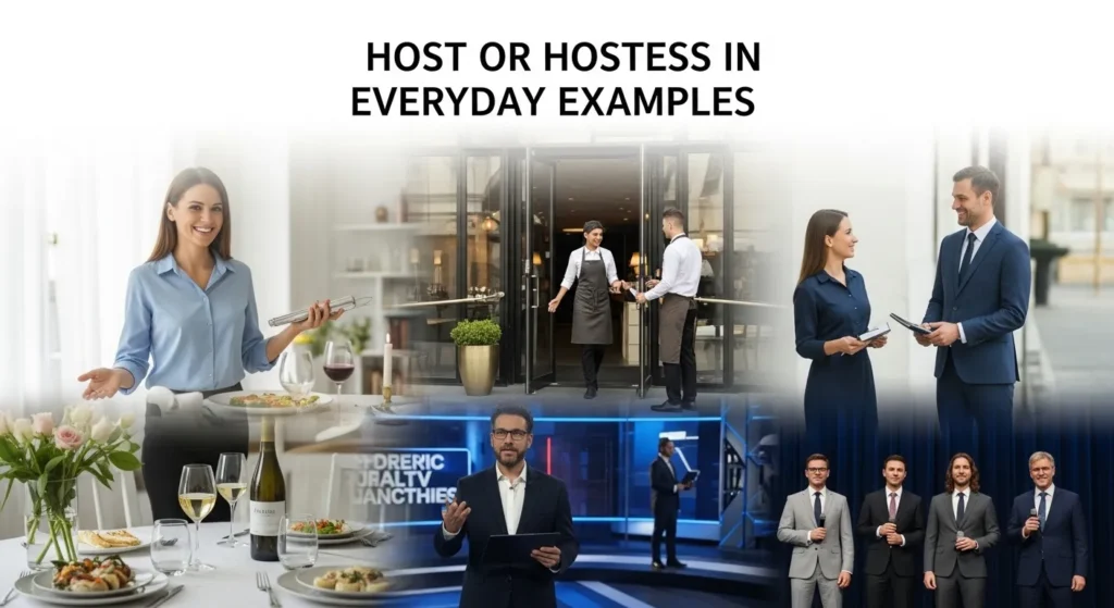 Host or Hostess in Everyday Examples