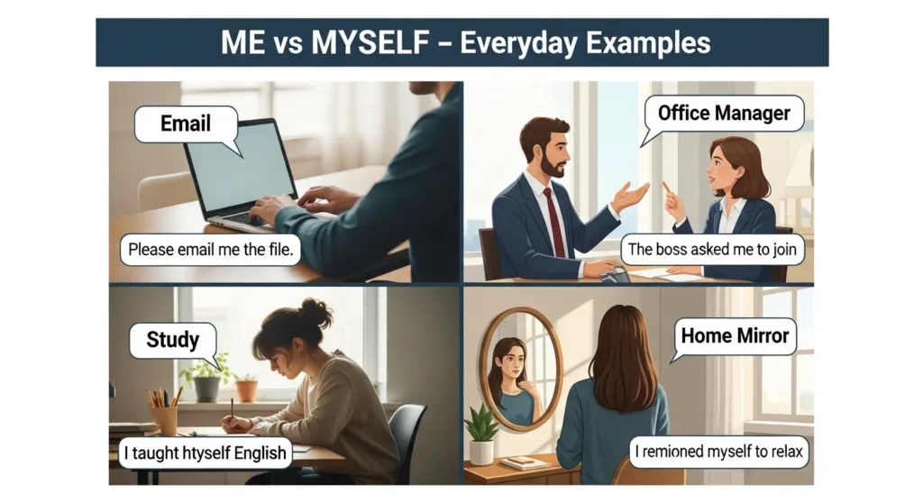 Me or Myself in Everyday Examples
