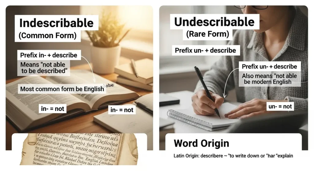 Origin of “Indescribable or Undescribable”