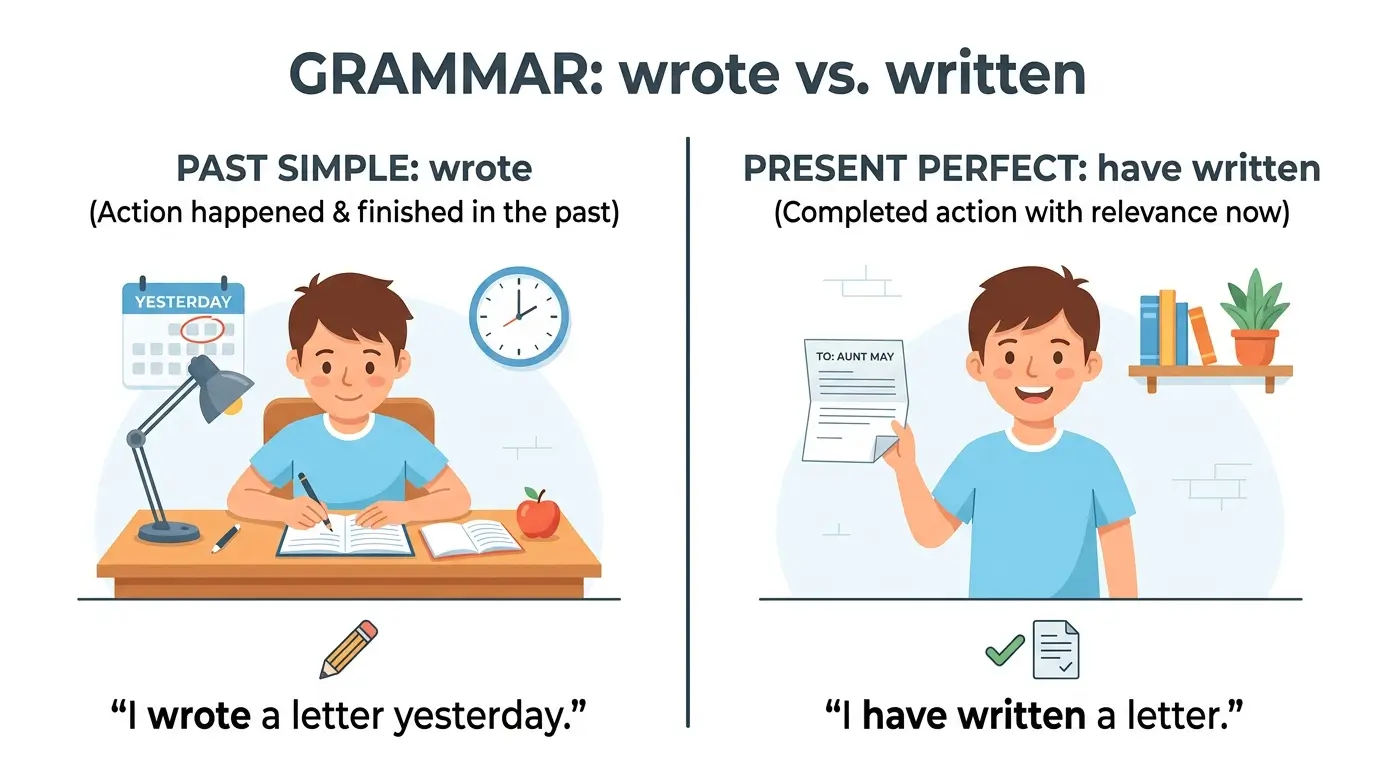 written or wrote