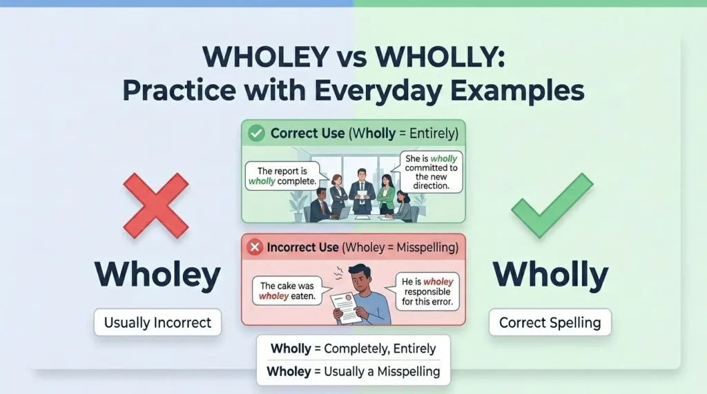 Wholey or Wholly in Everyday Examples